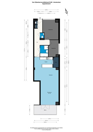 Floorplan - Van Oldenbarneveldtstraat 52M, 1052 KC Amsterdam